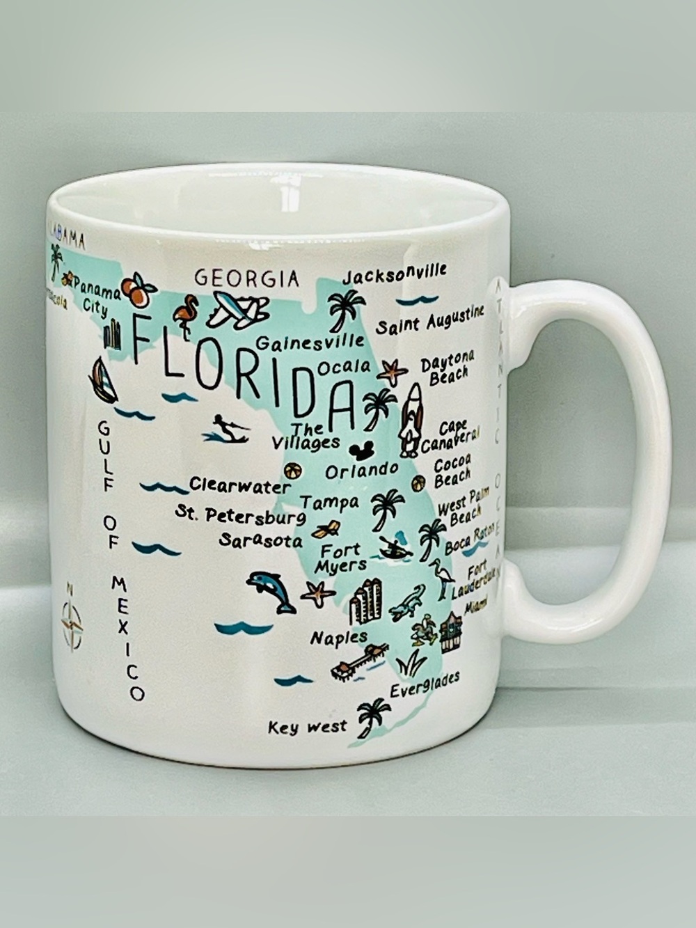 222 Fifth My Place Florida Map 5” Ceramic Coffee Tea Mug 28 oz.